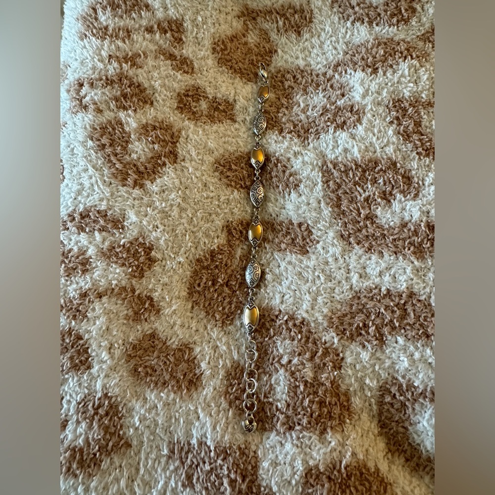 Brighton Wiltern Silver Brushed Gold Crystal Bracelet